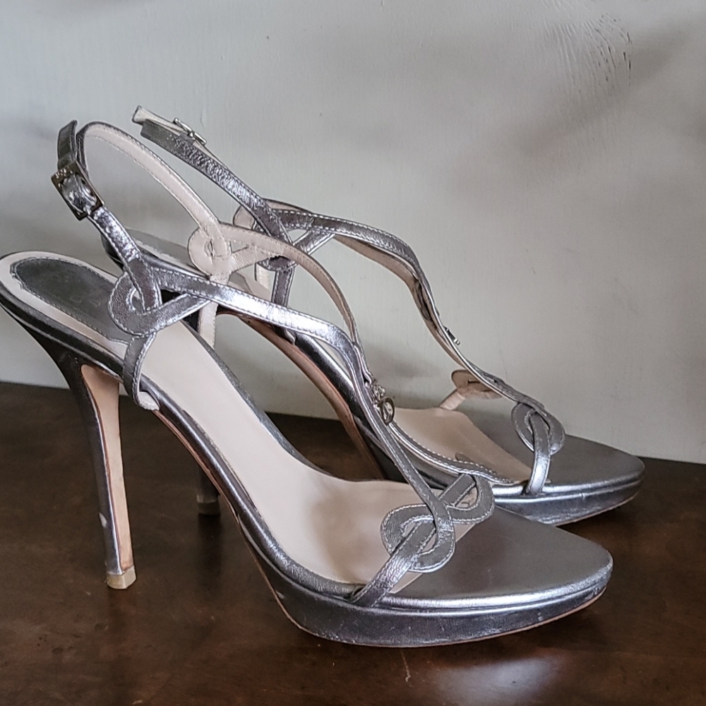Christian Dior Silver Strappy Heels - Picture 3 of 13